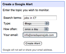 Google Alerts for Jobs