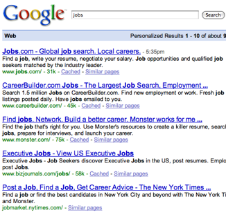Search for Jobs on Google