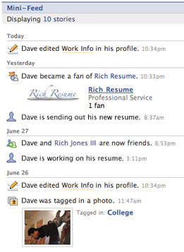 Rich Resume on Facebook