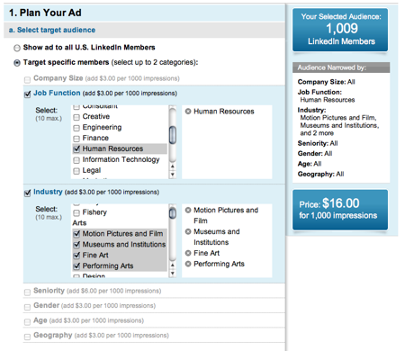 Target Your LinkedIn Ad